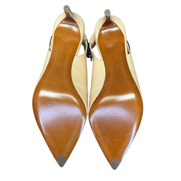 NEW Louis Vuitton Calf Leather Allure Slingback Pumps in Natural Size 39 / US 9 - Picture 6 of 14
